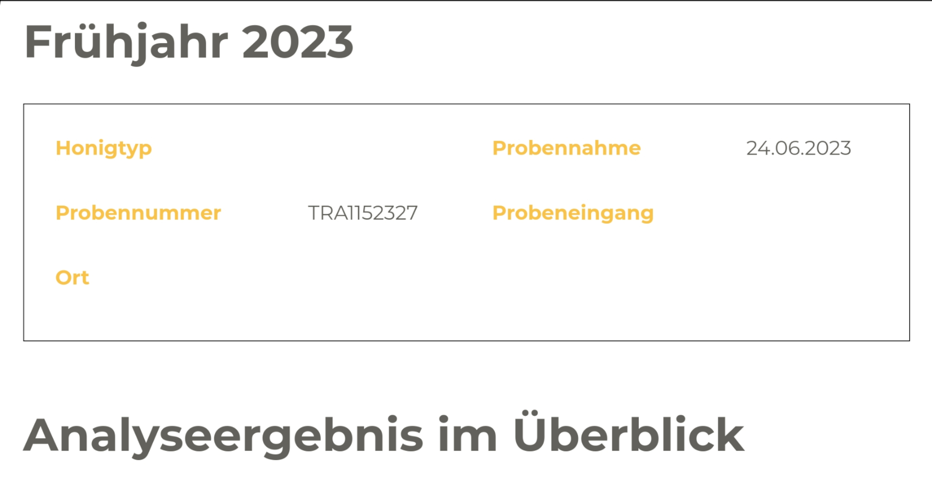 Honiguntersuchung Teil1